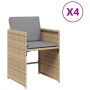 Garden armchairs with cushions 4 units beige synthetic rattan mix by , Garden chairs - Ref: Foro24-364989, Price: 168,80 €, D...