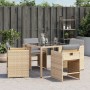 Gartensessel mit Kissen 4 Einheiten beige synthetische Rattanmischung von , Gartenstühle - Ref: Foro24-364989, Preis: 168,64 ...