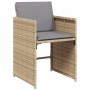 Garden armchairs with cushions 4 units beige synthetic rattan mix by , Garden chairs - Ref: Foro24-364989, Price: 168,80 €, D...