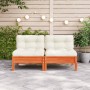 Garden corner sofa and wax brown pine wood cushions by , Modular outdoor sofas - Ref: Foro24-838158, Price: 96,09 €, Discount: %