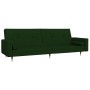 Sofá cama de 2 plazas con dos almohadas terciopelo verde oscuro de , Sofás - Ref: Foro24-375751, Precio: 244,96 €, Descuento: %