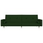 Sofá cama de 2 plazas con dos almohadas terciopelo verde oscuro de , Sofás - Ref: Foro24-375751, Precio: 244,96 €, Descuento: %