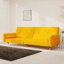 Sofá cama de 2 plazas con dos almohadas terciopelo amarillo de , Sofás - Ref: Foro24-375753, Precio: 260,02 €, Descuento: %