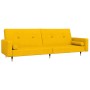 Sofá cama de 2 plazas con dos almohadas terciopelo amarillo de , Sofás - Ref: Foro24-375753, Precio: 260,02 €, Descuento: %