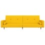 Sofá cama de 2 plazas con dos almohadas terciopelo amarillo de , Sofás - Ref: Foro24-375753, Precio: 260,02 €, Descuento: %