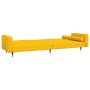 Sofá cama de 2 plazas con dos almohadas terciopelo amarillo de , Sofás - Ref: Foro24-375753, Precio: 260,02 €, Descuento: %