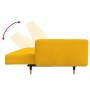 Sofá cama de 2 plazas con dos almohadas terciopelo amarillo de , Sofás - Ref: Foro24-375753, Precio: 260,02 €, Descuento: %