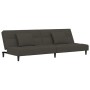 Two-seater sofa bed with two dark gray velvet pillows by , Sofas - Ref: Foro24-375808, Price: 229,50 €, Discount: %