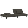 Sofá cama de 2 plazas con dos almohadas terciopelo gris oscuro de , Sofás - Ref: Foro24-375808, Precio: 229,50 €, Descuento: %