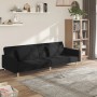 Sofá cama de 2 plazas con dos almohadas tela negro de , Sofás - Ref: Foro24-375801, Precio: 266,14 €, Descuento: %