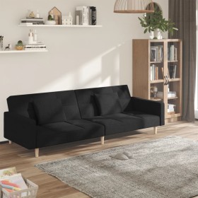 Two-seater sofa bed with two black fabric pillows. by , Sofas - Ref: Foro24-375801, Price: 265,07 €, Discount: %