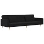 Sofá cama de 2 plazas con dos almohadas tela negro de , Sofás - Ref: Foro24-375801, Precio: 266,14 €, Descuento: %