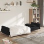 Sofá cama de 2 plazas con dos almohadas tela negro de , Sofás - Ref: Foro24-375801, Precio: 266,48 €, Descuento: %