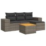 Garden sofa set with 5-piece synthetic rattan gray cushions by , Garden sets - Ref: Foro24-3257747, Price: 346,79 €, Discount: %