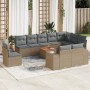 Set von 11-teiligen Gartensofas mit beigen Kissen aus synthetischem Rattan von , Gartensets - Ref: Foro24-3225499, Preis: 721...