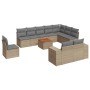 Set von 11-teiligen Gartensofas mit beigen Kissen aus synthetischem Rattan von , Gartensets - Ref: Foro24-3225499, Preis: 753...