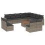 Set sofás de jardín con cojines 13 piezas ratán sintético gris de , Sofás modulares de exterior - Ref: Foro24-3224373, Precio...