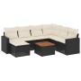 Set aus 8-teiligen Gartensofas und Kissen Kunstrattan schwarz von , Modulare Sofas für den Außenbereich - Ref: Foro24-3224236...