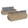 Set of 7-piece garden sofas and beige synthetic rattan cushions by , Garden sets - Ref: Foro24-3253446, Price: 564,05 €, Disc...