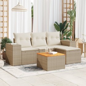 Garden sofa set with 5-piece synthetic rattan beige cushions by , Garden sets - Ref: Foro24-3257745, Price: 407,35 €, Discoun...