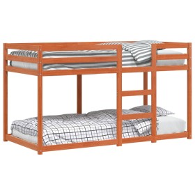 Solid wax brown pine wood bunk bed 90x190 cm by , Beds and slatted bases - Ref: Foro24-3214875, Price: 180,39 €, Discount: %