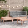 Garden sofa with cushions and solid Douglas fir wood footrest. by , Modular outdoor sofas - Ref: Foro24-838187, Price: 206,80...