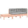 Garden sofa with cushions and solid Douglas fir wood footrest. by , Modular outdoor sofas - Ref: Foro24-838187, Price: 206,80...