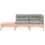 Garden sofa with cushions and solid Douglas fir wood footrest. by , Modular outdoor sofas - Ref: Foro24-838187, Price: 206,80...