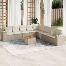 Set Gartensofas mit beigen Kissen 10 Stück synthetisches Rattan von , Gartensets - Ref: Foro24-3257822, Preis: 737,19 €, Raba...