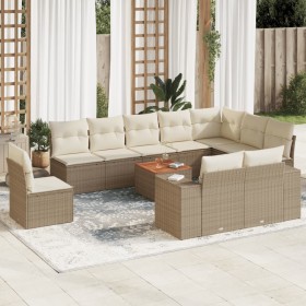 Set von 11-teiligen Gartensofas mit beigen Kissen aus synthetischem Rattan von , Gartensets - Ref: Foro24-3257829, Preis: 797...