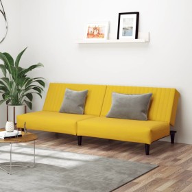 Yellow velvet 2-seater sofa bed by , Sofas - Ref: Foro24-375933, Price: 212,22 €, Discount: %