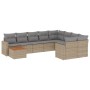 Set Gartensofas mit beigen Kissen 10 Stück synthetisches Rattan von , Modulare Sofas für den Außenbereich - Ref: Foro24-32242...