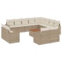 Gartensofa-Set mit Kissen, 13-teilig, beiges synthetisches Rattan von , Modulare Sofas für den Außenbereich - Ref: Foro24-322...