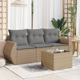 Set Gartensofas mit Kissen 4 Stück synthetisches Rattan beige von , Gartensets - Ref: Foro24-3253406, Preis: 315,52 €, Rabatt: %