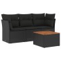 4-piece garden sofa set with black synthetic rattan cushions by , Garden sets - Ref: Foro24-3223465, Price: 236,72 €, Discoun...