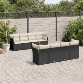 Set aus 8-teiligen Gartensofas und Kissen Kunstrattan schwarz von , Gartensets - Ref: Foro24-3223522, Preis: 546,28 €, Rabatt: %