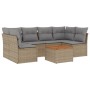 Set aus 7-teiligen Gartensofas und Kissen, synthetisches Rattan, beige von , Gartensets - Ref: Foro24-3223560, Preis: 428,24 ...