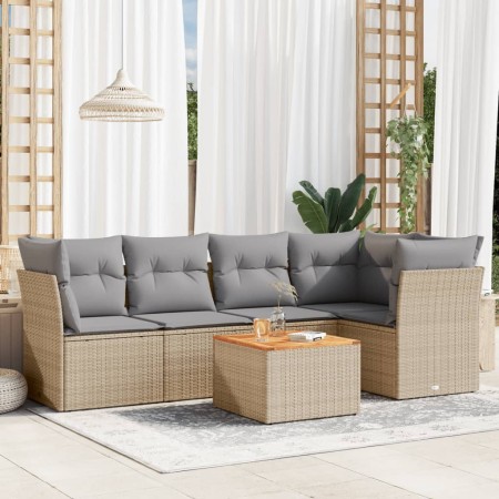 Set Gartensofas mit Kissen 6 Stück synthetisches Rattan beige von , Gartensets - Ref: Foro24-3223630, Preis: 393,35 €, Rabatt: %