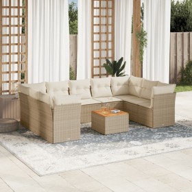 Set Gartensofas mit beigen Kissen 10 Stück synthetisches Rattan von , Gartensets - Ref: Foro24-3223804, Preis: 743,07 €, Raba...