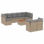 Garden sofa set with beige cushions, 10 pieces, made of synthetic rattan. by , Garden sets - Ref: Foro24-3223812, Price: 629,...