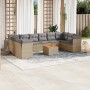 Set von 11-teiligen Gartensofas mit beigen Kissen aus synthetischem Rattan von , Gartensets - Ref: Foro24-3223833, Preis: 730...