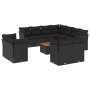 Garden sofa set 12 pieces with black synthetic rattan cushions by , Garden sets - Ref: Foro24-3223941, Price: 815,79 €, Disco...