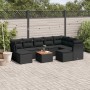 Set de sofás de jardín 10 pzas cojines ratán sintético negro de , Conjuntos de jardín - Ref: Foro24-3223962, Precio: 554,41 €...