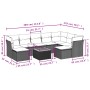 Set Gartensofas 10 Stück Kissen synthetisches Rattan schwarz von , Gartensets - Ref: Foro24-3223962, Preis: 560,42 €, Rabatt: %