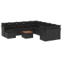 Set Gartensofas 12 Stück Kissen synthetisches Rattan schwarz von , Gartensets - Ref: Foro24-3223976, Preis: 705,42 €, Rabatt: %