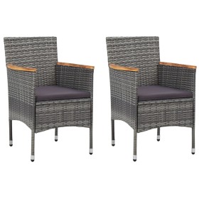 Garden dining chairs 2 units gray synthetic rattan by vidaXL, Garden chairs - Ref: Foro24-46182, Price: 151,90 €, Discount: %