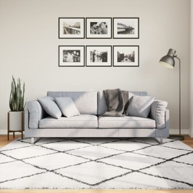 Modern long-haired PAMPLONA cream and black rug 200x200cm by , Rugs - Ref: Foro24-375370, Price: 77,99 €, Discount: %