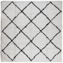 Alfombra de pelo largo moderna PAMPLONA crema y negro 200x200cm de , Alfombras - Ref: Foro24-375370, Precio: 77,99 €, Descuen...