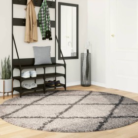 Modern long pile rug PAMPLONA beige anthracite Ø200 cm by , Rugs - Ref: Foro24-375401, Price: 77,28 €, Discount: %