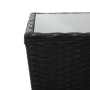 Mesa de centro ratán PE y vidrio templado negro 41,5x41,5x43 cm de vidaXL, Mesas de jardín - Ref: Foro24-46195, Precio: 67,93...